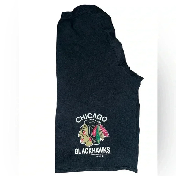 Vintage Chicago Black Hawks BIKE Compression Shorts Sz M - Picture 2 of 4